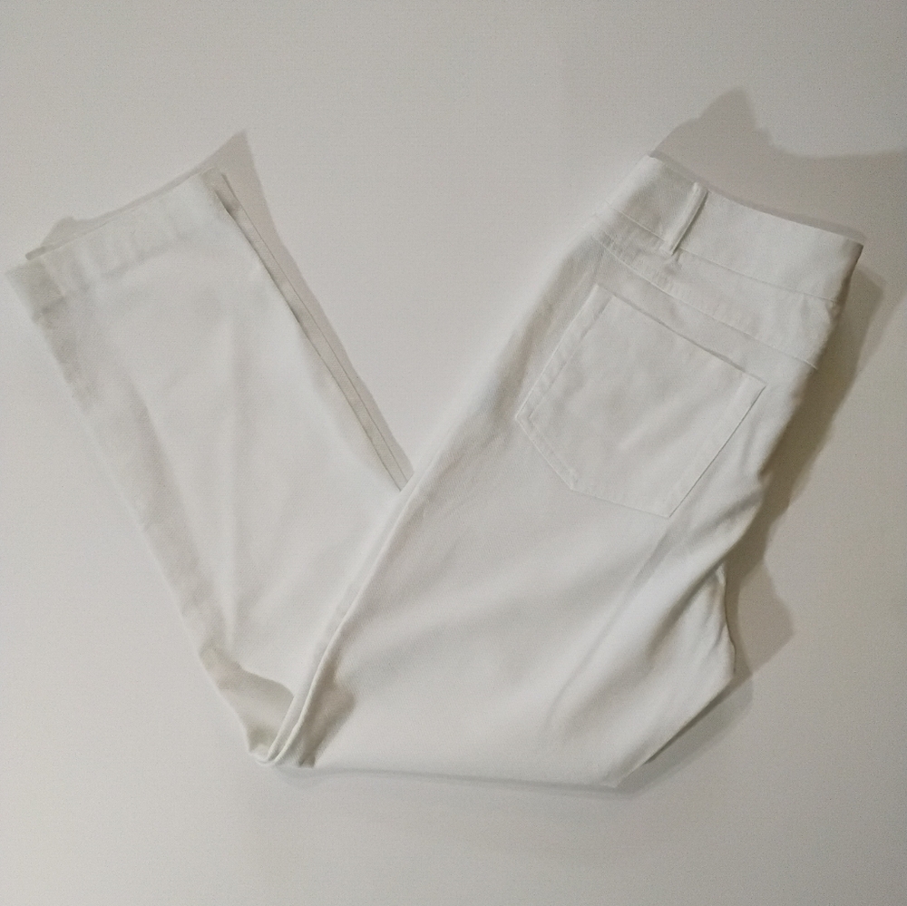 J. McLaughlin‎ Pants Womens Size 2 White Textured Stretchy Straight Leg Casual - Picture 2 of 8